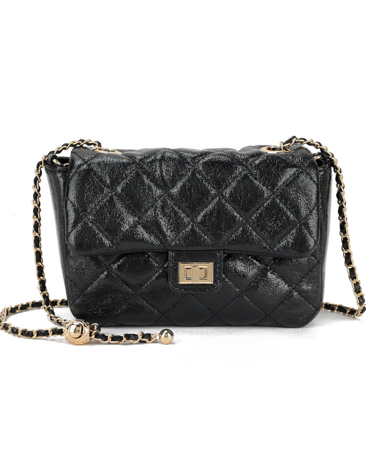 Kunstleder-Schultertasche Metallic | 70110