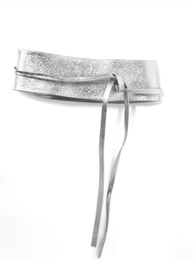 Leder-Knotengürtel | Metallic