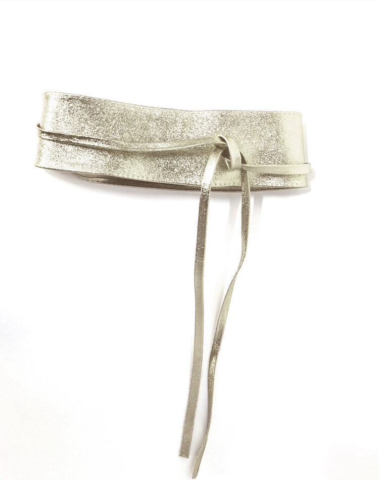 Leder-Knotengürtel | Metallic