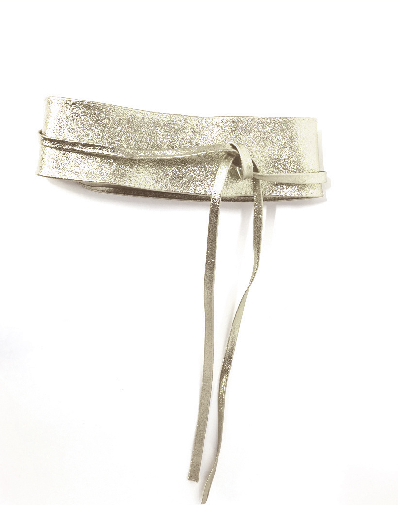 Lederen knoopriem | Metallic, foto 3 van 6