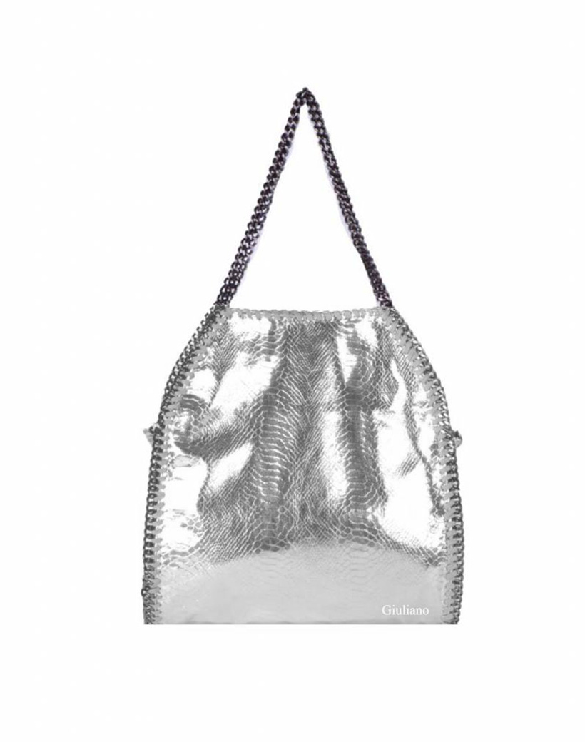 Kunstlederen handtas | Ketting | Metallic | Groot, foto 2 van 6