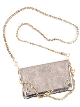 Lederen schoudertas metallic | 552725