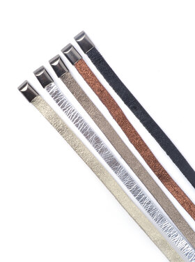 Leder-Knotengürtel | Schmal | Metallic