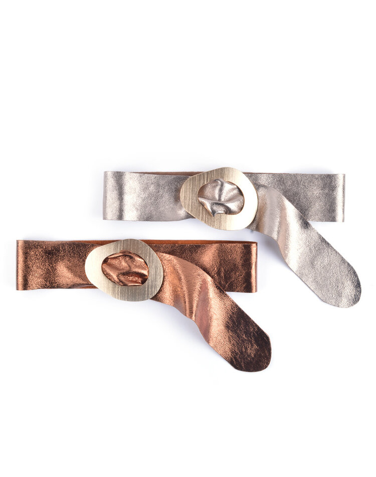 Leather belt | 400086 METALLIC