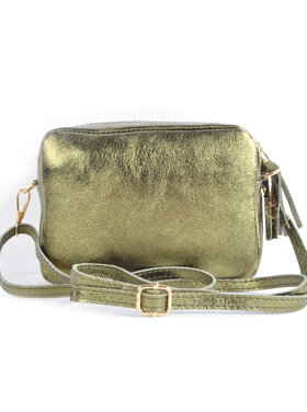Lederen schoudertas metallic | 9001281