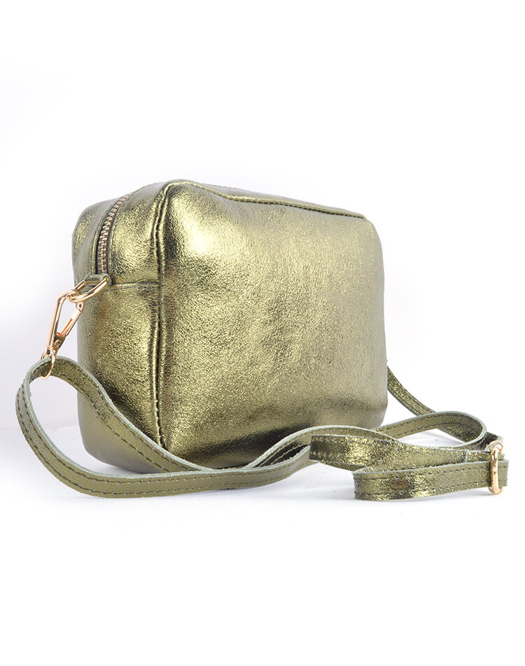 Leather shoulderbag metallic | 9001281