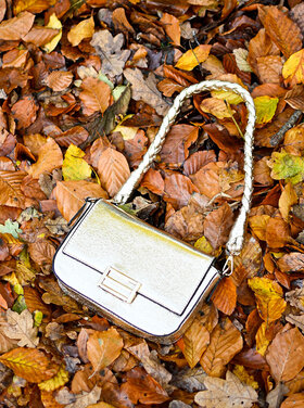 Kunstleder-Schultertasche Metallic | 70106