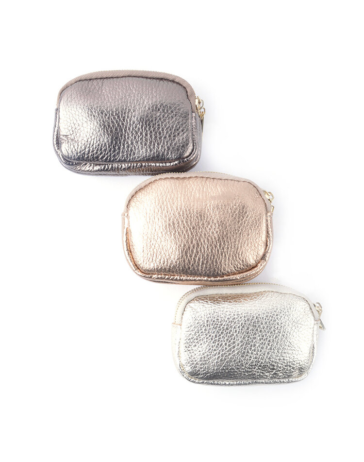 Lederen metallic portemonnee | 559103