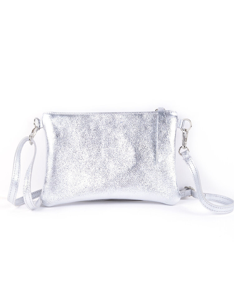 Kleine Wildleder-Schultertasche Metallic900026