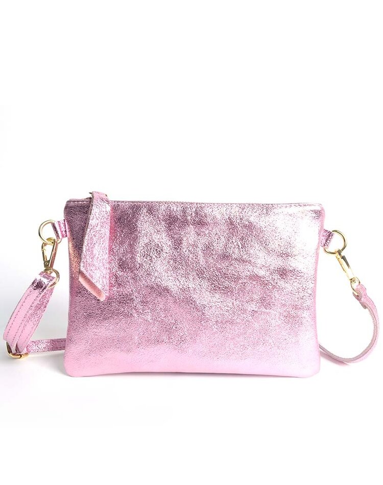 Kleine Wildleder-Schultertasche Metallic900026