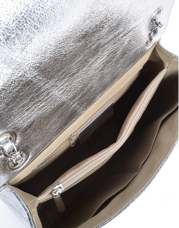Leather shoulderbag metallic XL  | 5527460