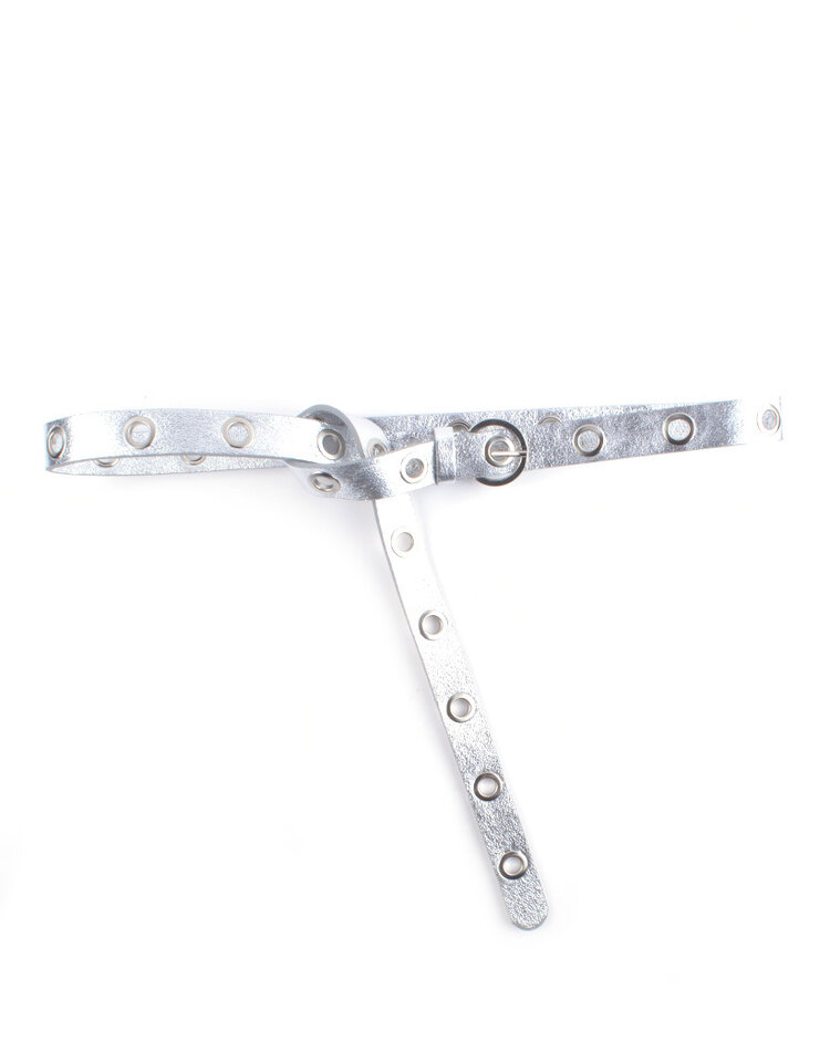 Riem  - Metalen gaatjes leer metallic  | 800005
