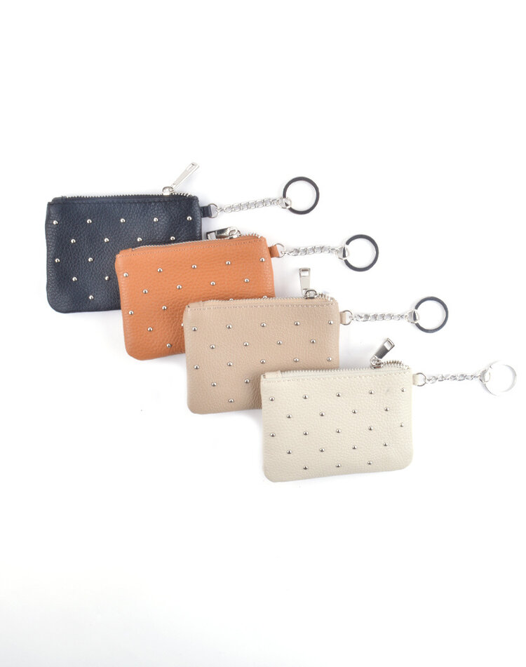 Leder-Etui - Geldbörse Nieten