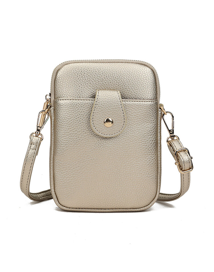 Kunstleder-Schultertasche Metallic | 30279