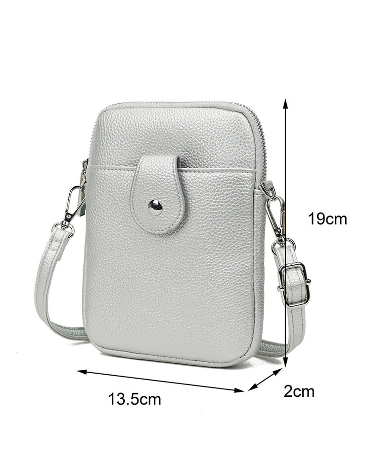 Kunstleder-Schultertasche Metallic | 30279