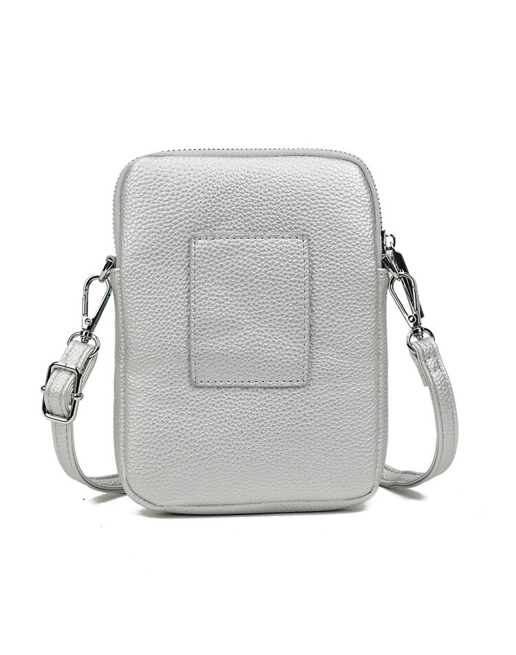 Kunstleder-Schultertasche Metallic | 30279