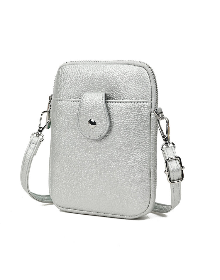 Kunstleder-Schultertasche Metallic | 30279