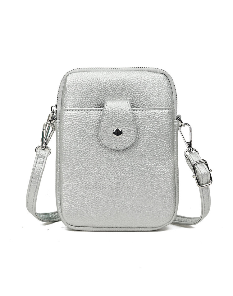 Kunstleder-Schultertasche Metallic | 30279