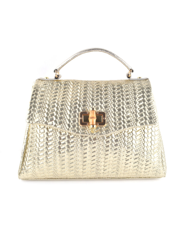 Lederen handtas metallic | 9001450