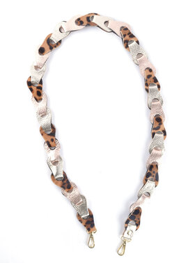 Schouderband gevlochten metallic Breed XL | Panter
