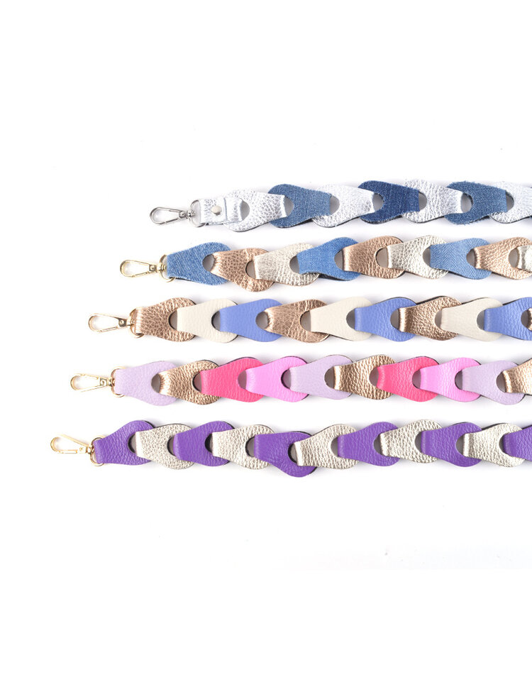 Schouderband gevlochten metallic Breed XL multikleuren | 5590902