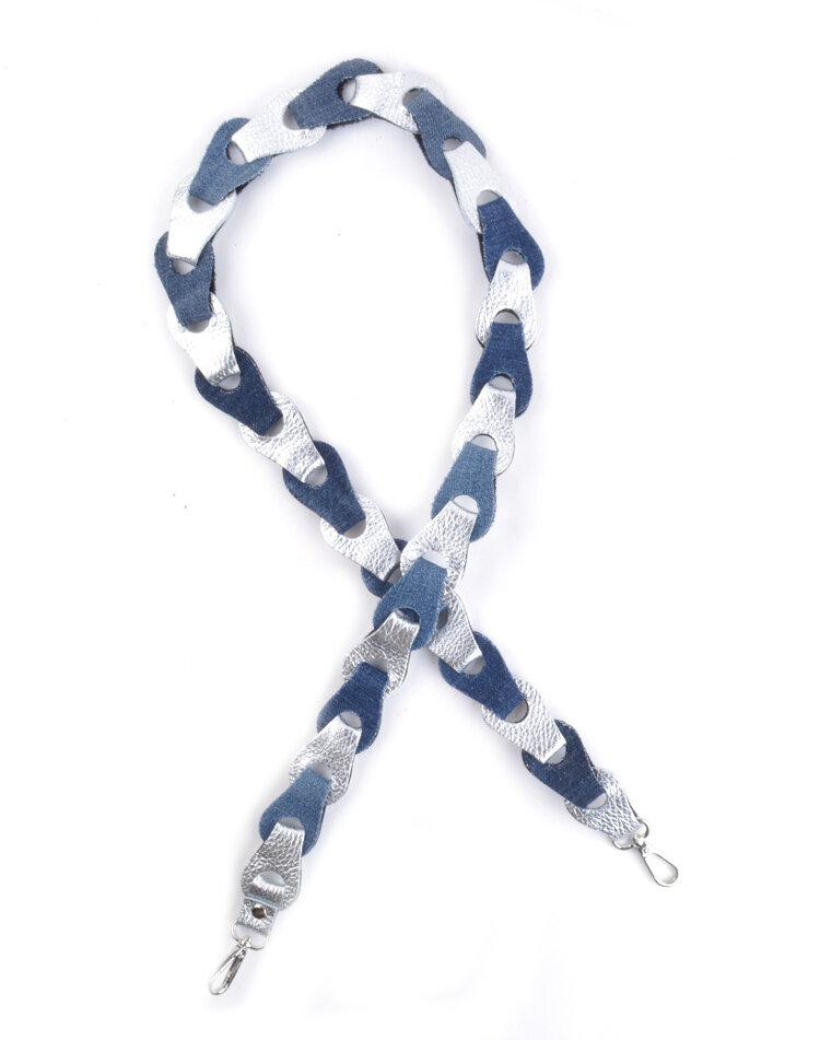 Schouderband gevlochten metallic Breed XL multikleuren | 5590902