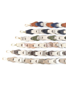 Schouderband gevlochten metallic Breed XL neutral kleuren | 5590902