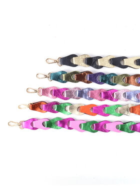 Schouderband gevlochten metallic Breed XL   | 559090