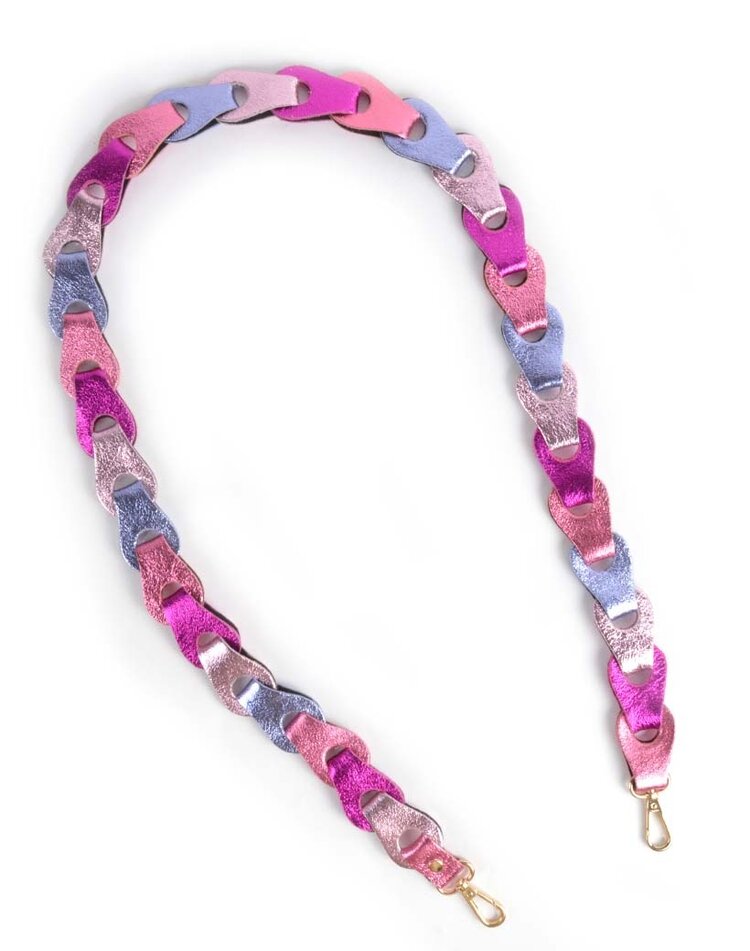 Schouderband gevlochten metallic Breed XL set  | 559090