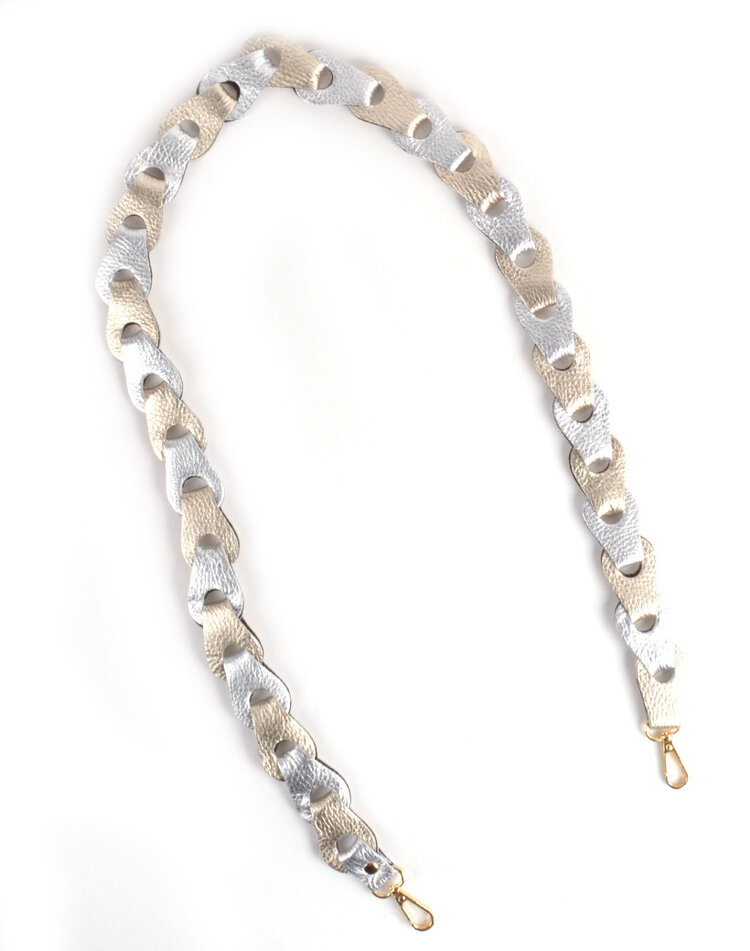 Schouderband gevlochten metallic Breed XL | 5590902