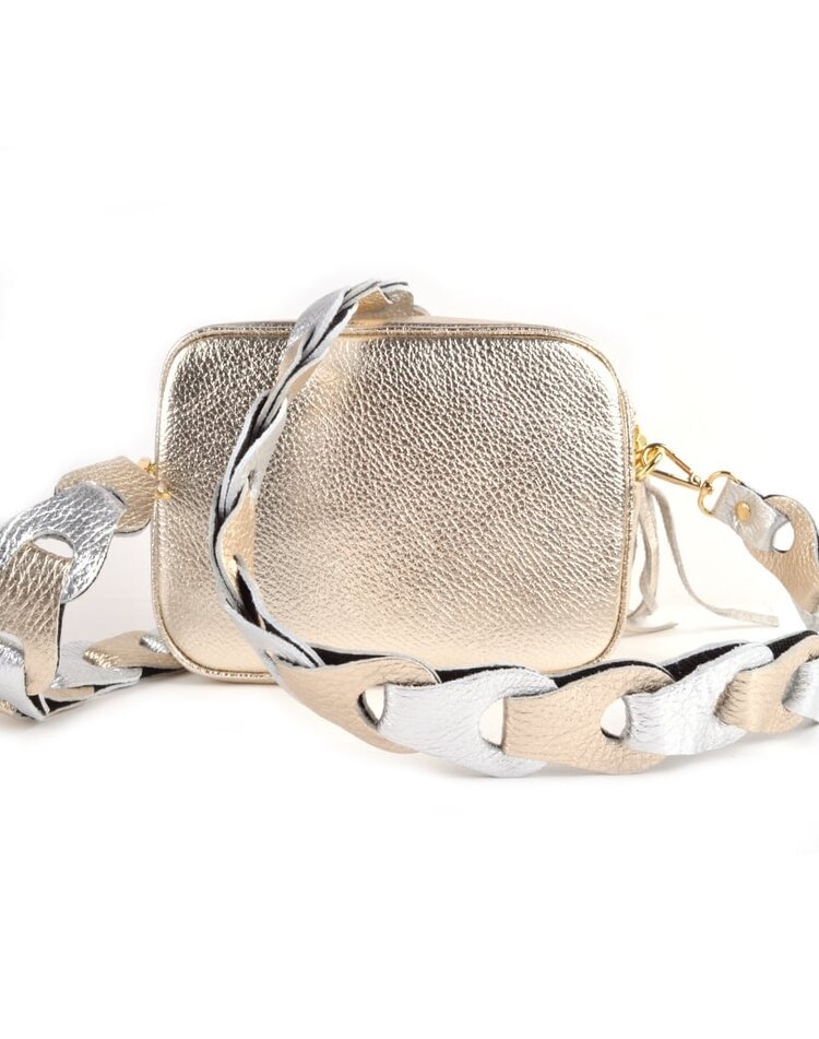 Schulterriemen geflochten Metallic Breit XL | 5590902