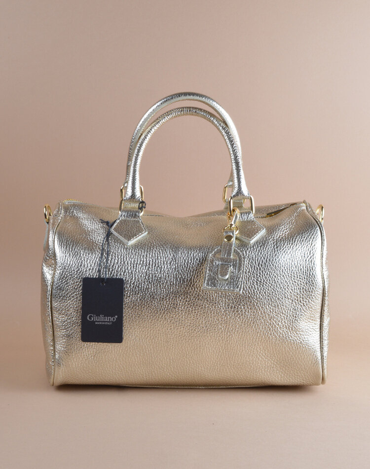 Leather bowlingbag metallic | 5528681