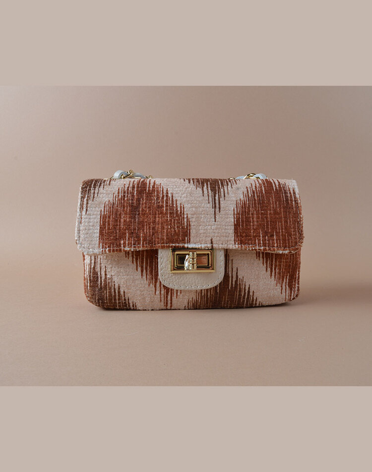 Kleine Leder-Schultertasche Stoff | 5527463