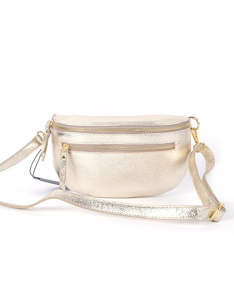 Leather metallic waistbag | 552941