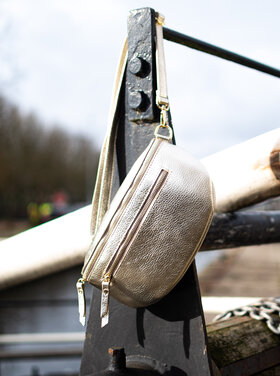 Leather metallic waistbag | 552941