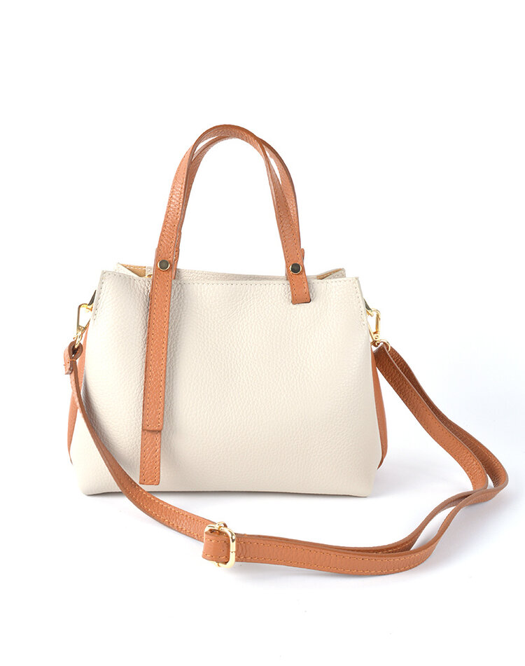 Leren handtas combi-kleur | 5529270