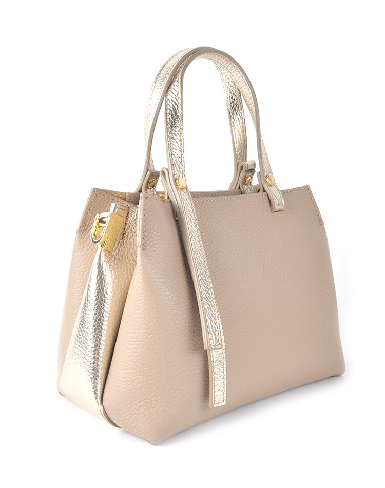 Leren handtas combi-kleur | 5529270