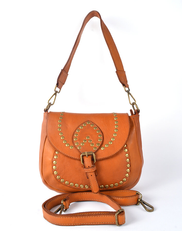 Giuliano Leather  Washed Leather shoulderbag braided | 552200