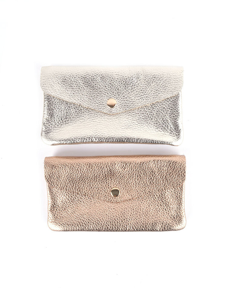 Leather wallet metallic | 552208