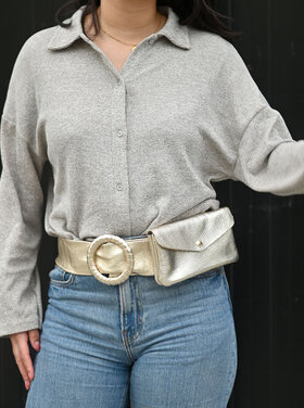 Leather wallet metallic | 552208