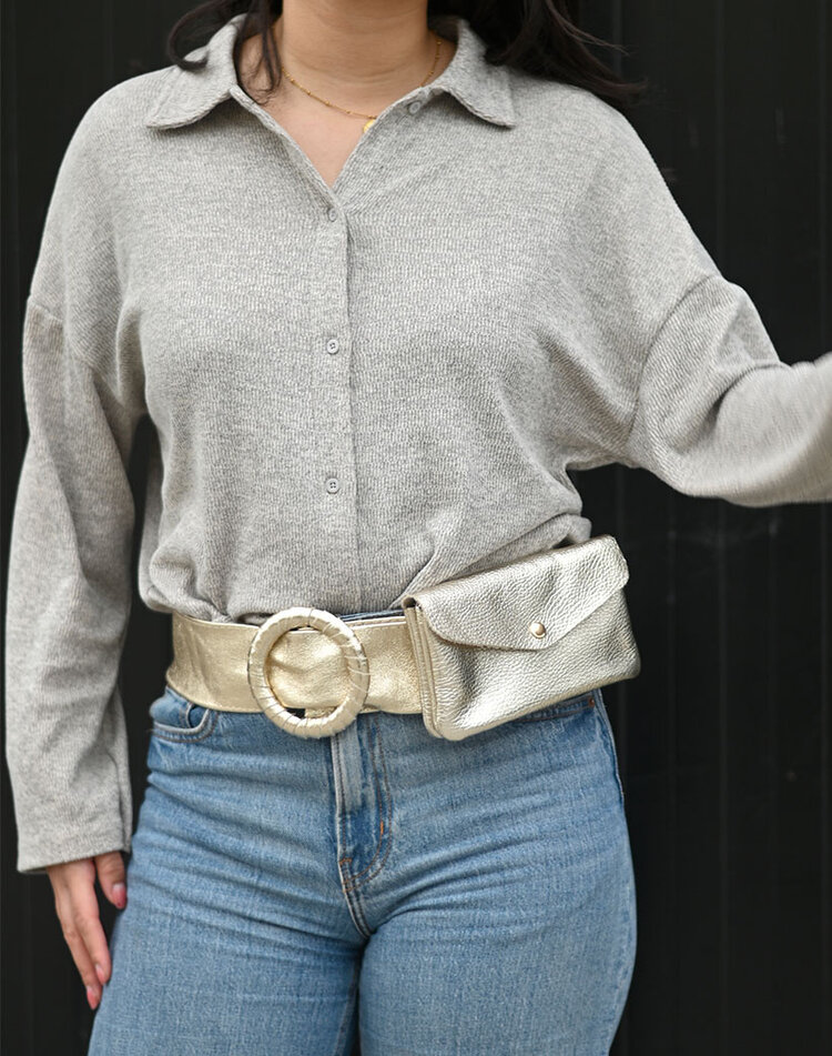 Leather wallet metallic | 552208