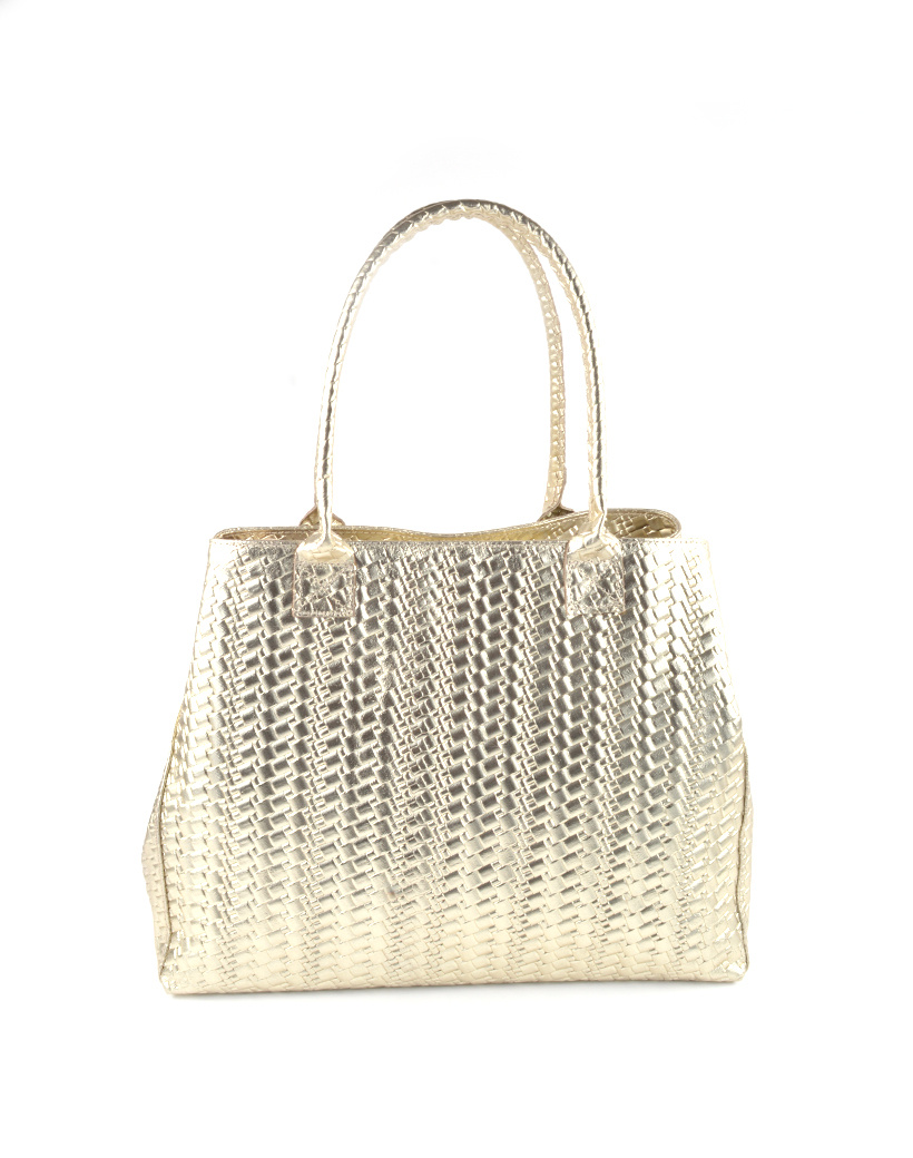 Lederen handtas metallic | 552210, foto 4 van 5