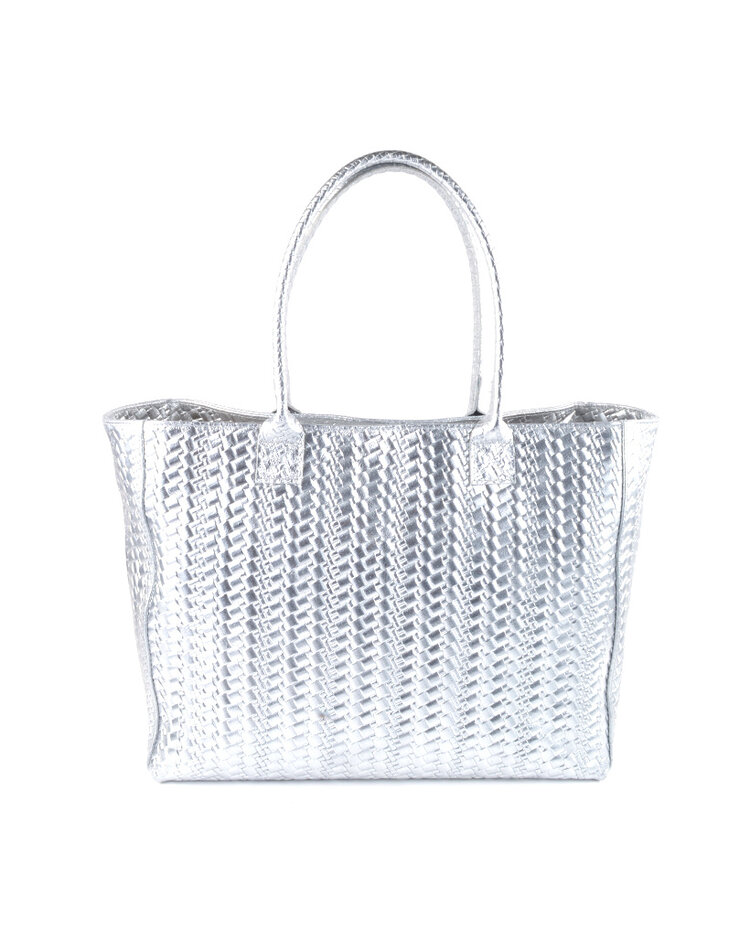Leather handbag metallic | 552210