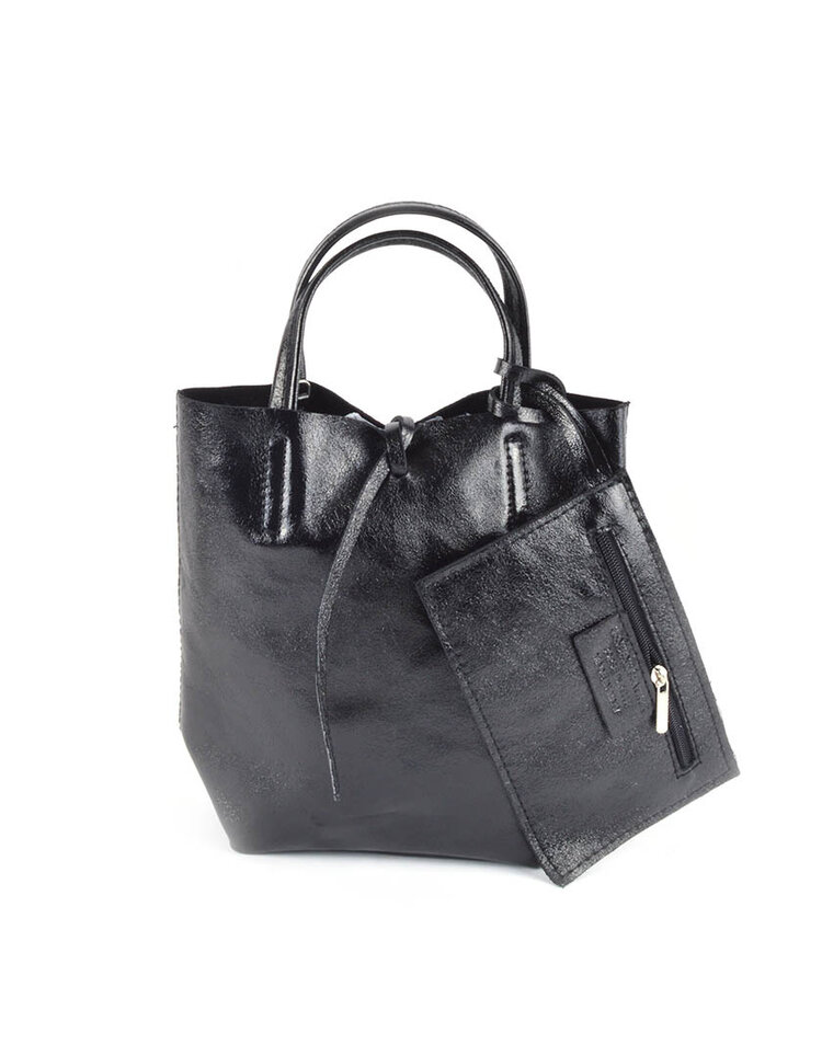 Leder-Mini-Shopper Metallic | 5526331