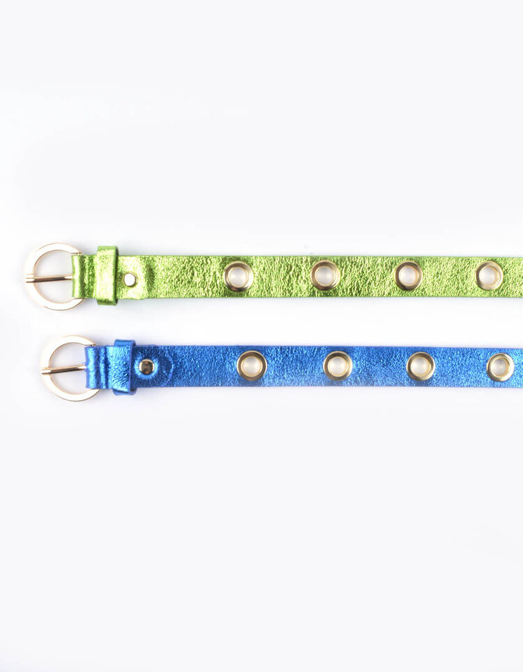 Gürtel - Metallösen Leder Metallic | 800005