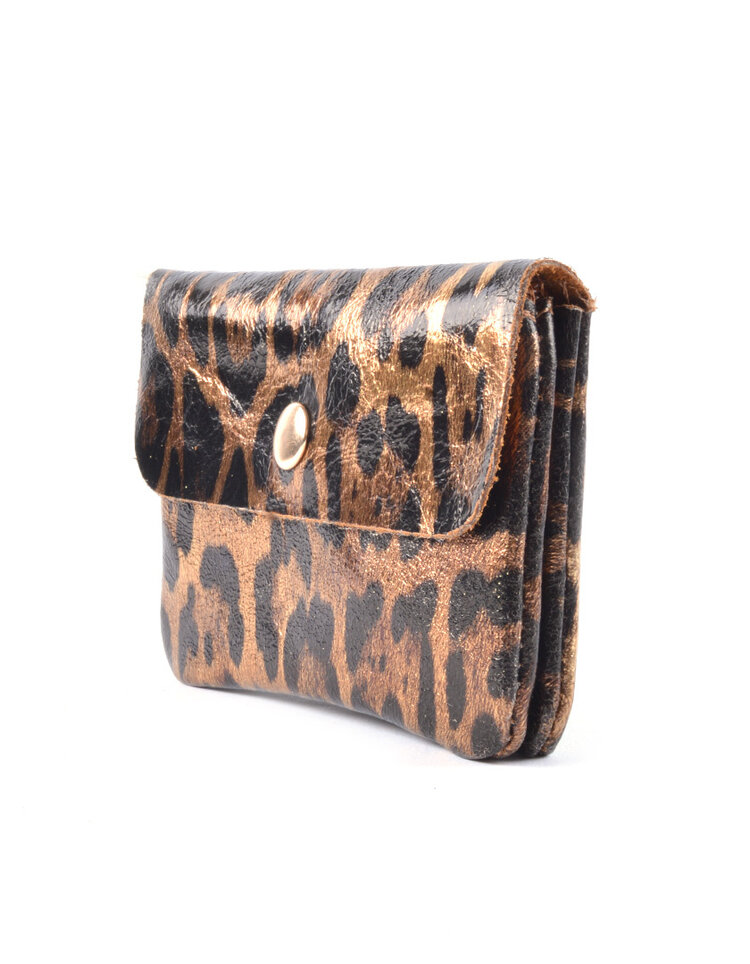Lederen portemonnee metallic | 559091 panter