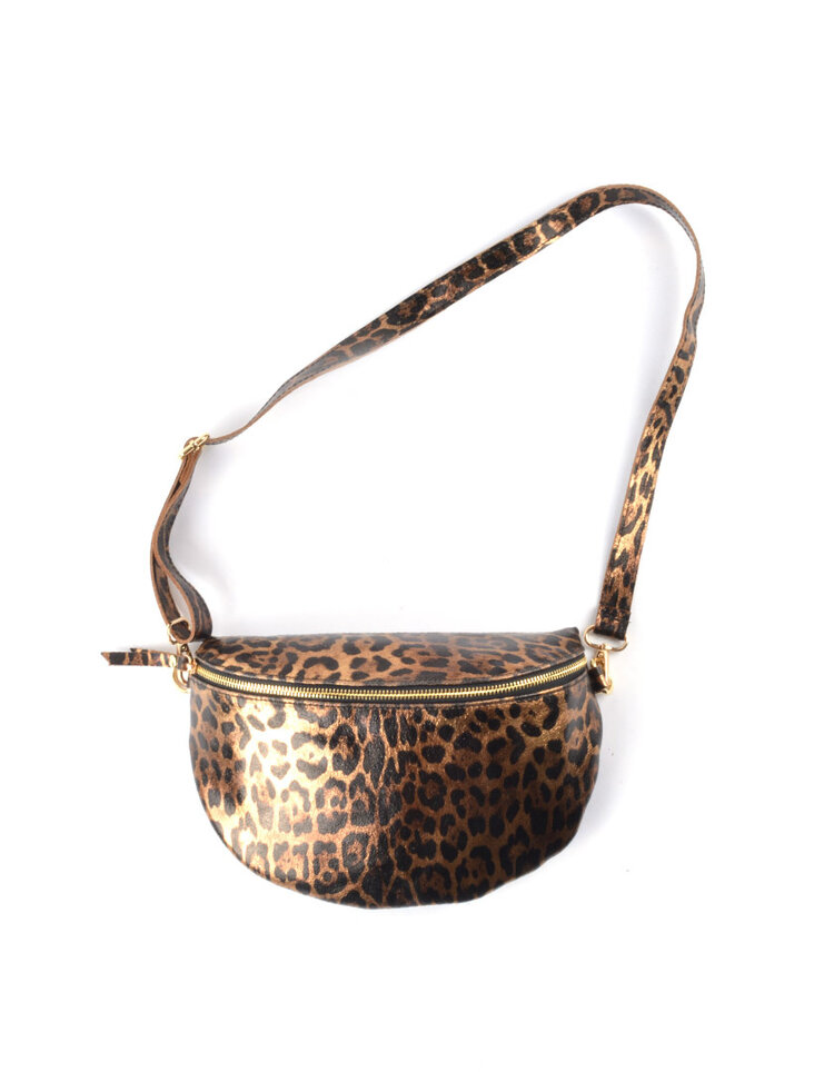 Lederen panter heuptas | metallic | 552953