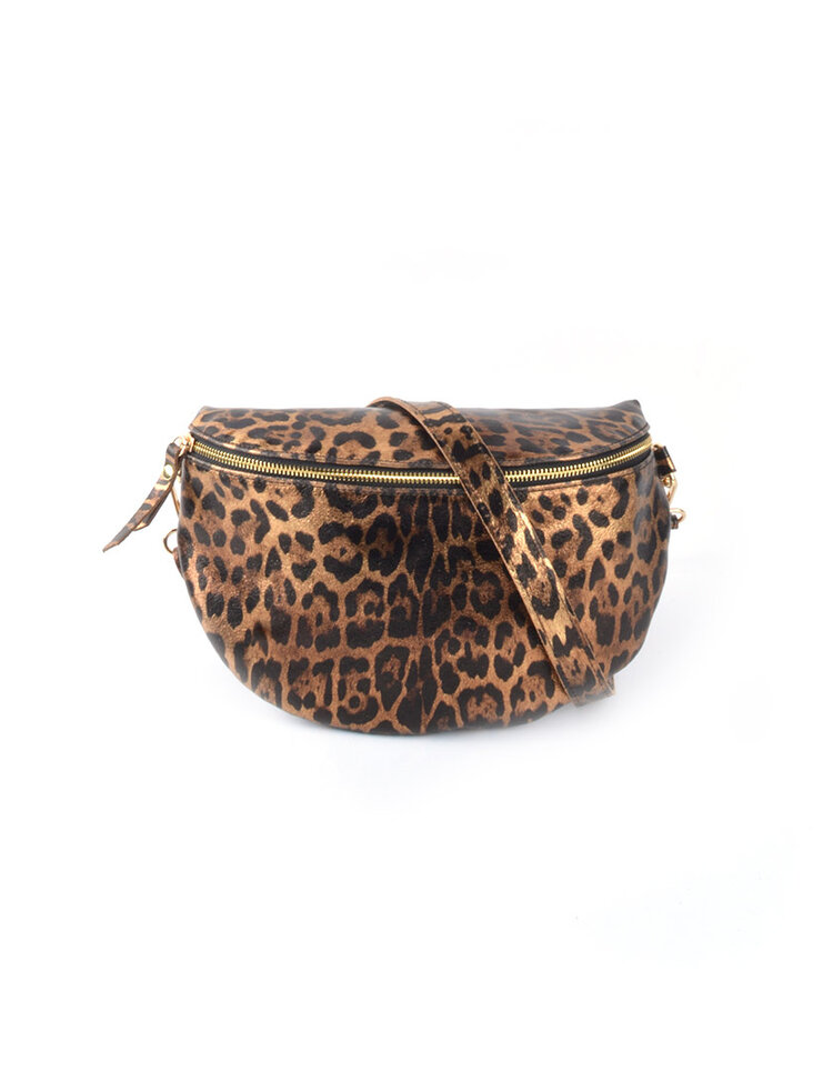 Leder-Gürteltasche Leopard | Metallic | 552953