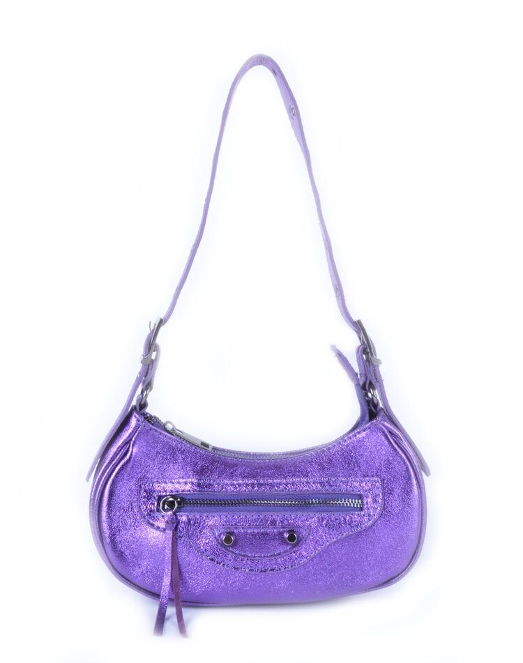Leder-Schultertasche Metallic | 552849