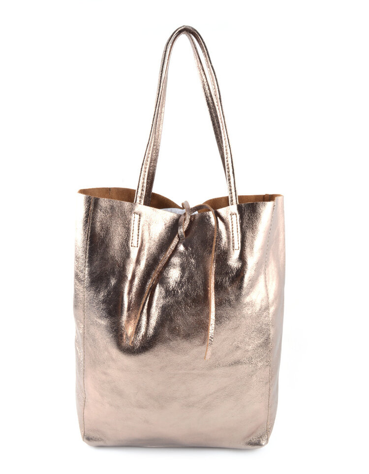 Lederen shopper  | Metallic 5522431